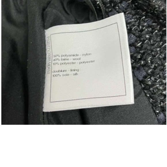 Chanel Fall 2015 Collection Black/Navy Tweed Knit A-Line Skirt w/ Pockets sz 44 - Picture 5 of 5